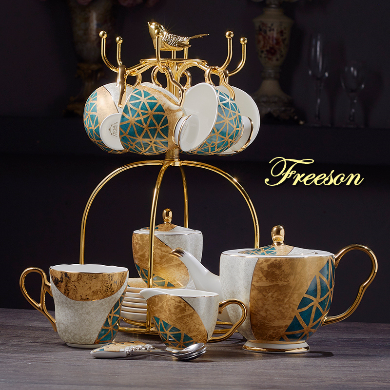 Coffee Tea Creamer - Luxury Bone China Coffee Set Gold