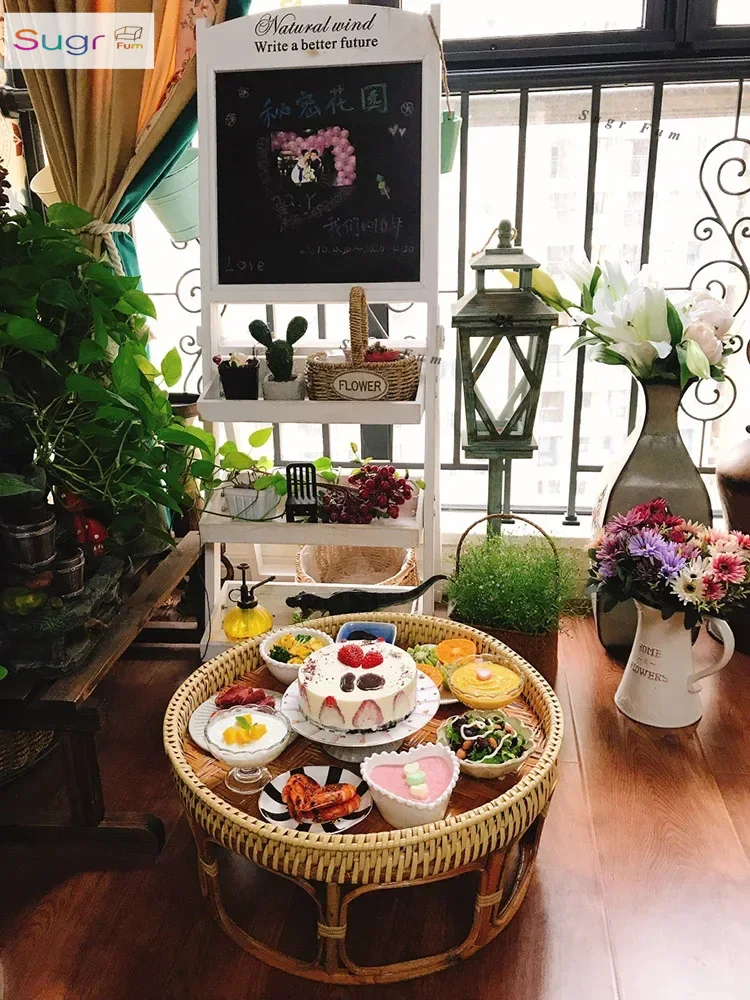 Coffee Tea Thai - Thai rattan coffee table bay window