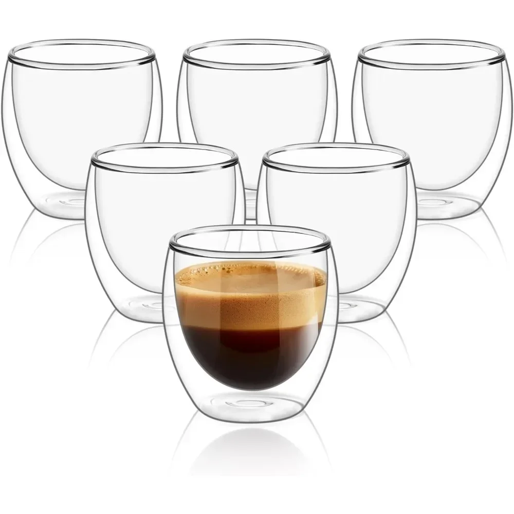 Coffee And Tea Bar - 6 pcs Clear Double Wall Glass