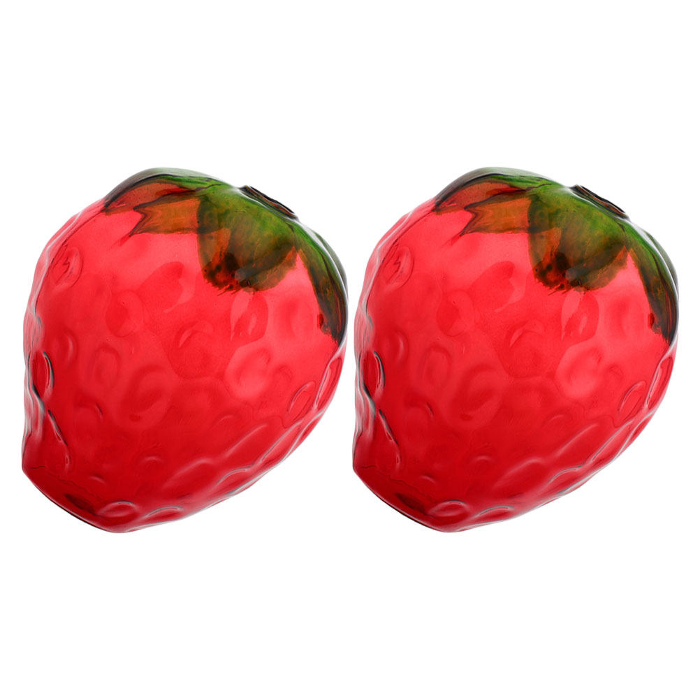 Juice Tea Coffee - 2Pcs Strawberry Drinking Glasses Adorable Kawaii