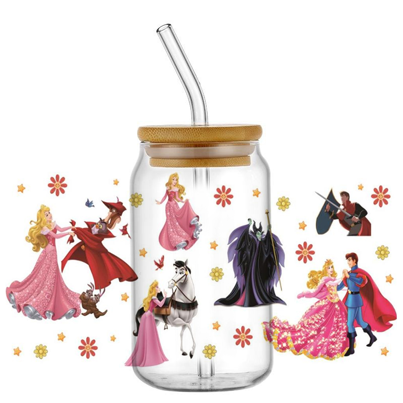 Coffee And Tea Glass - beauty Aurora and witch pattern Princess