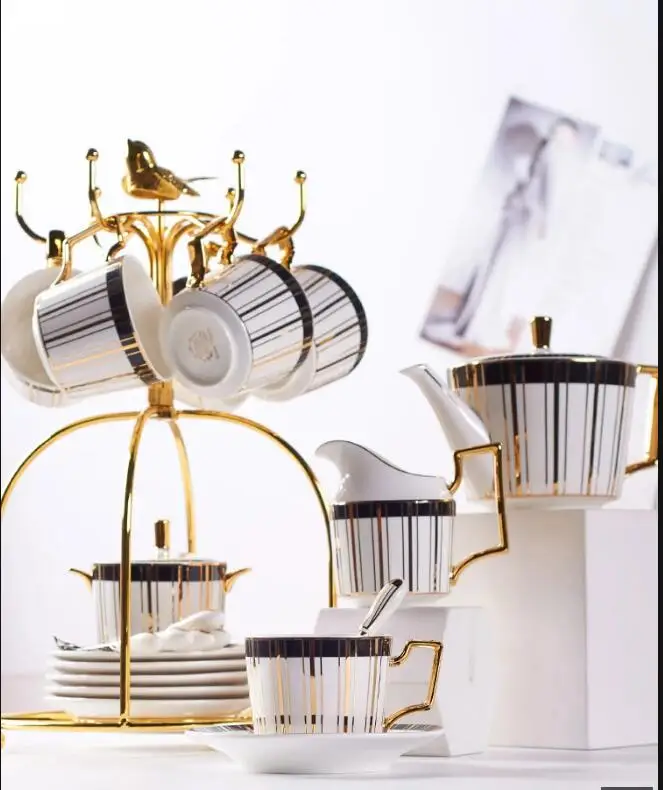 Coffee Tea Creamer - Gold Inlay Bone China Coffee Set