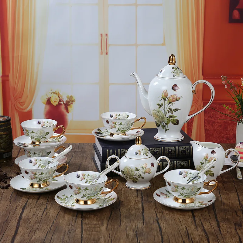 Coffee Tea Creamer - Bone China Coffee Set Camellia Style