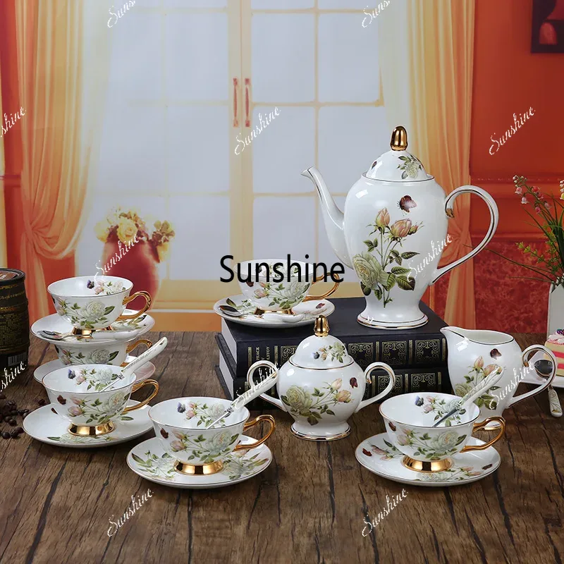 Coffee Tea Creamer - Bone China Coffee Set Camellia Style
