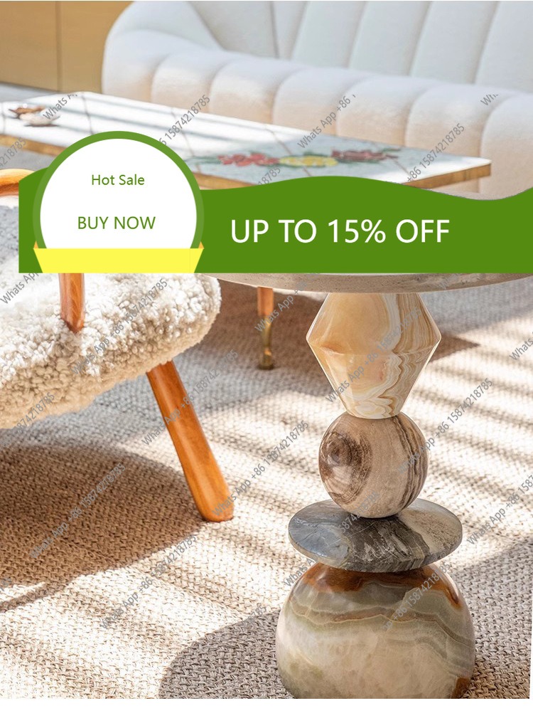 Coffee Tea Nook - XS Round Marble Coffee Table Afternoon