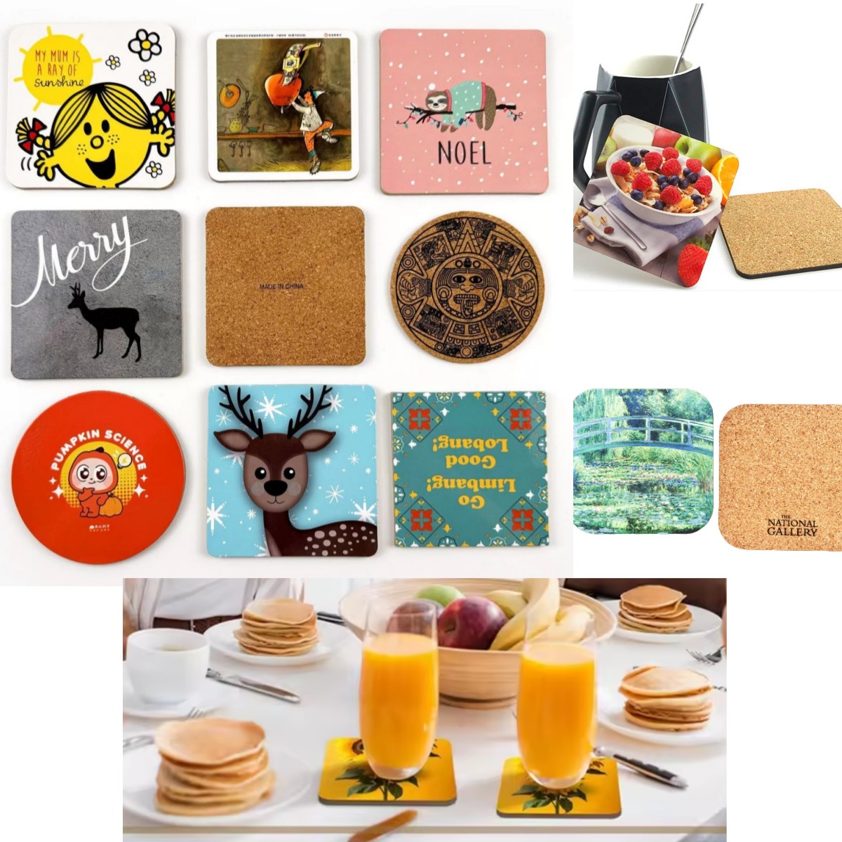 Customized Non-Slip Cork Coast - Coffee Tea Photos recension och pris