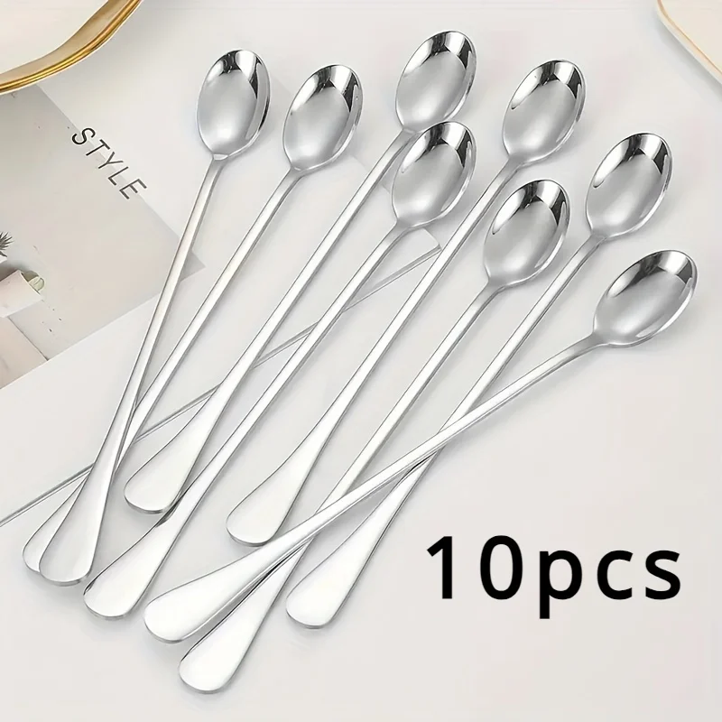 Stainless Steel 1/10pcs Long H - Coffee Tea Game recension och pris