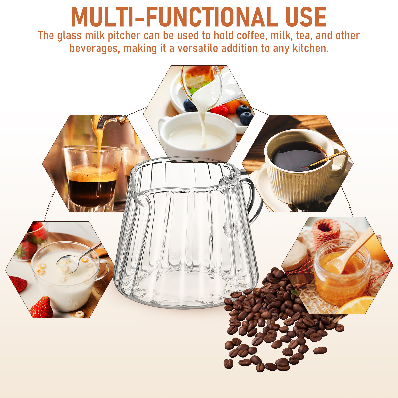 Glass Creamer Pitcher Sturdy M - Coffee Tea Creamer recension och pris