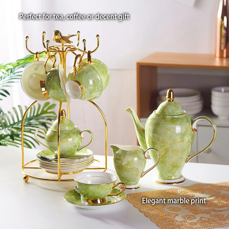 Marble Bone China Coffee Set M - Coffee Tea Creamer recension och pris
