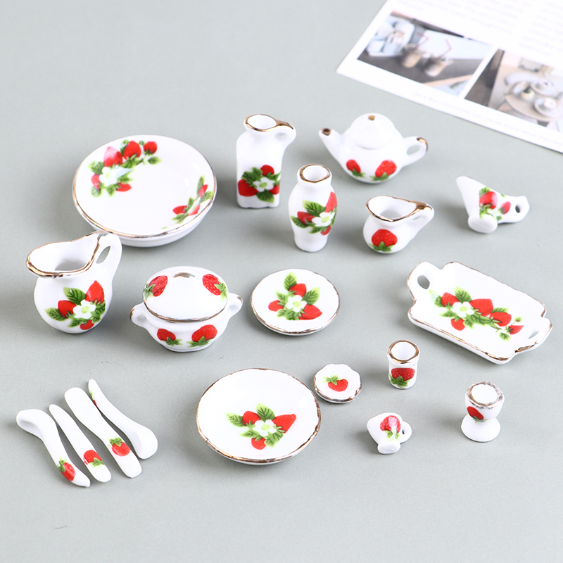 1 Set 1:12 Miniature Doll Hous - Coffee Tea Game recension och pris
