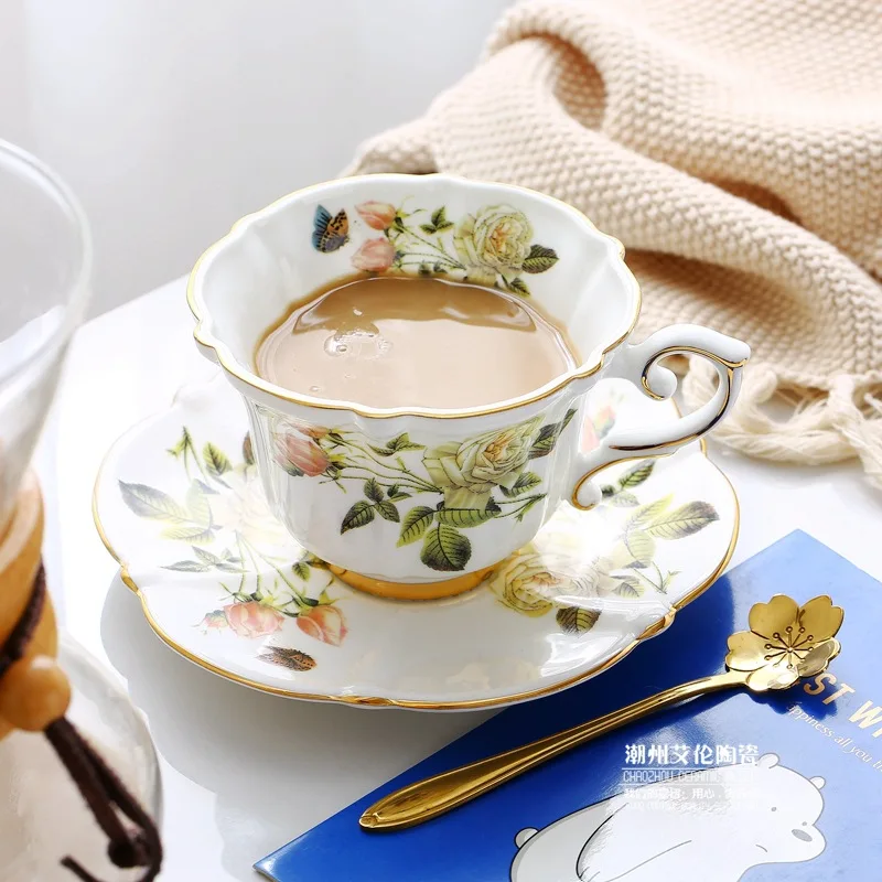 Bone China Coffee Set Camellia - Coffee Tea Creamer recension och pris