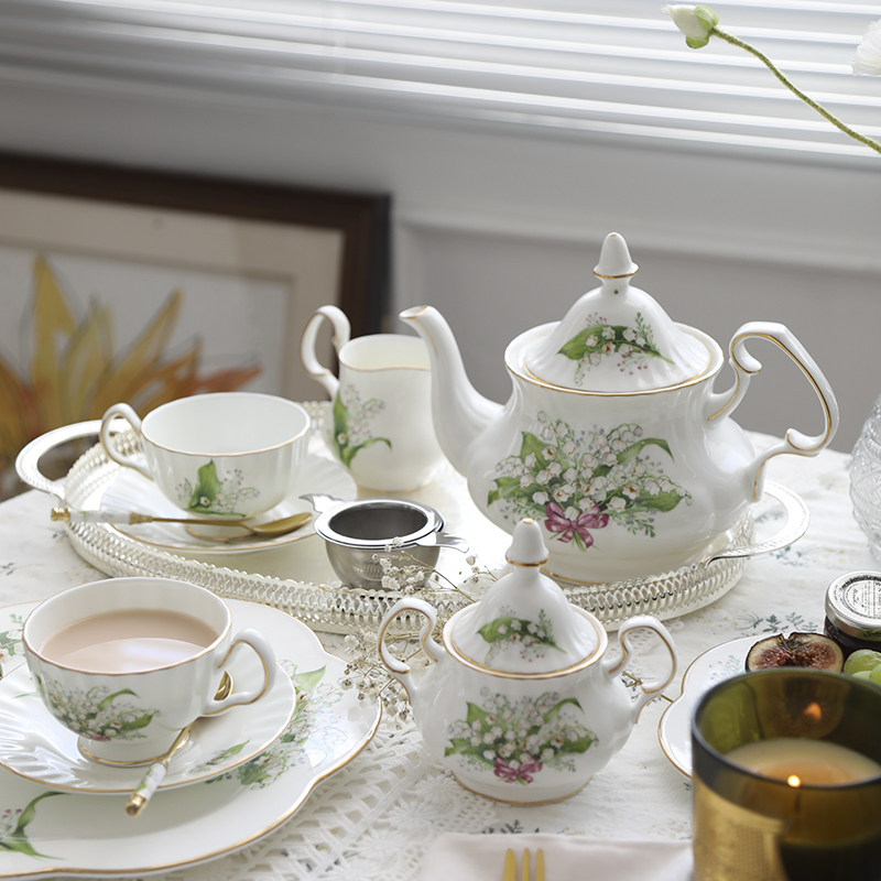 Tea Cup Saucers Lily Valley Se - Coffee Tea Creamer recension och pris