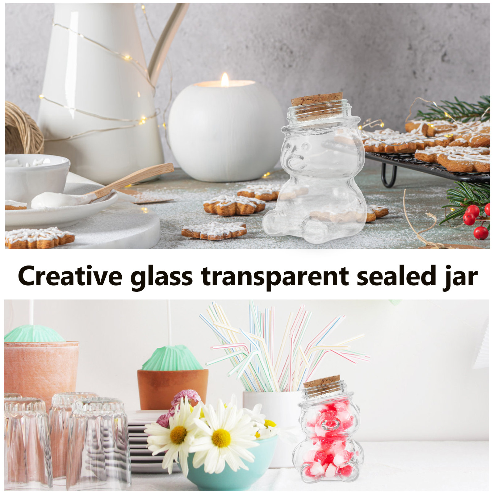 4Pcs Glass Candy Jar Set Trans - Coffee And Tea Glass recension och pris
