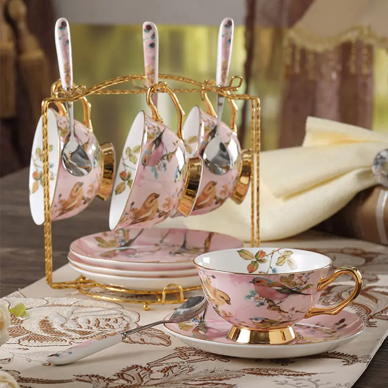 Bone china Coffee Cup Set Pink - Coffee Tea Creamer recension och pris