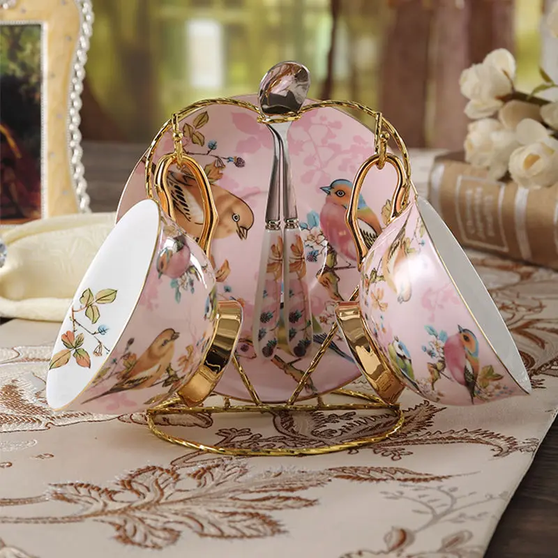 Bone china Coffee Cup Set Pink - Coffee Tea Creamer recension och pris