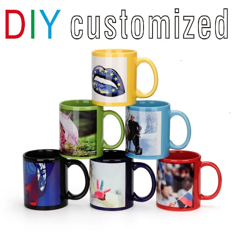 Black Cup DIY Logo Ceramic Mug - Coffee Tea Photos recension och pris