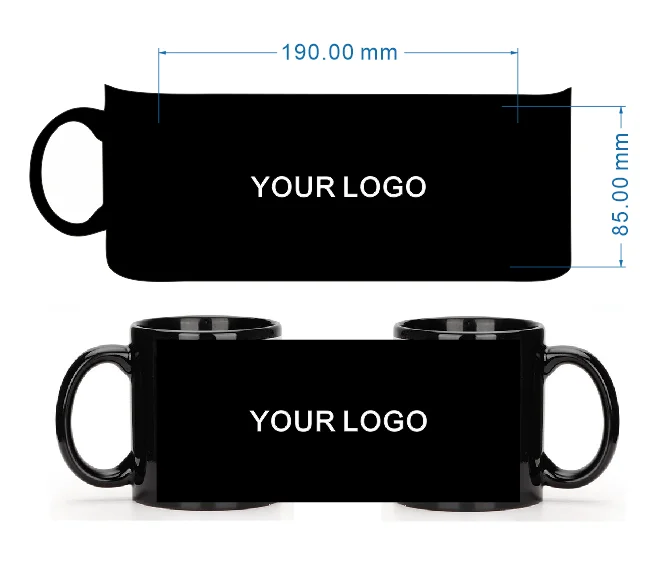 Black Cup DIY Logo Ceramic Mug - Coffee Tea Photos recension och pris