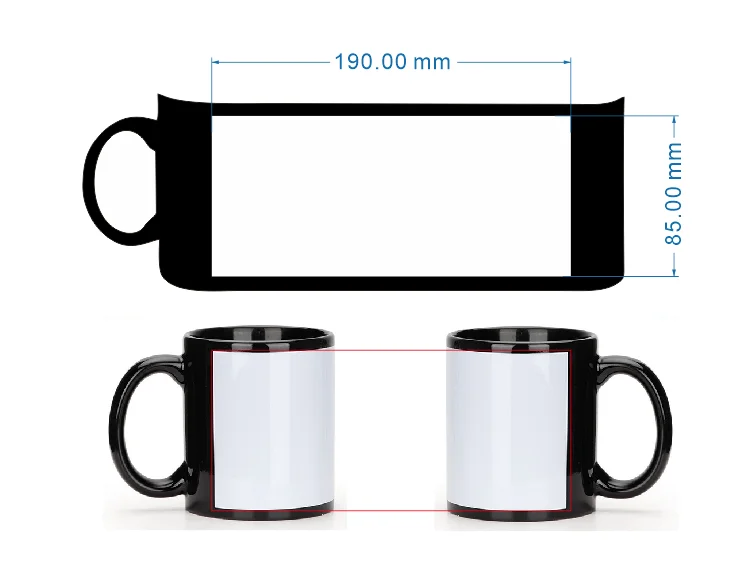 Black Cup DIY Logo Ceramic Mug - Coffee Tea Photos recension och pris