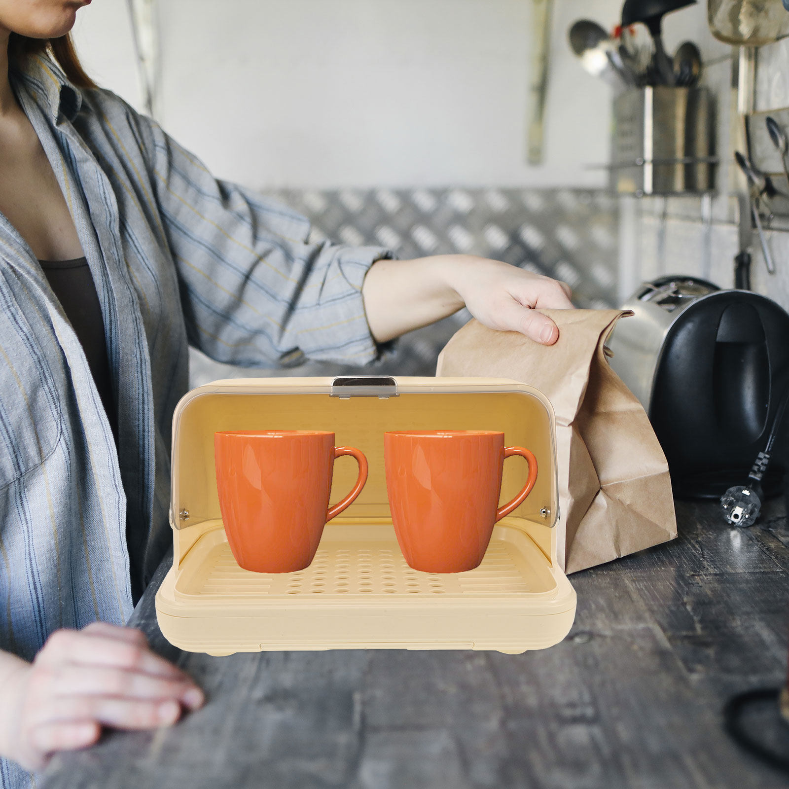 Cup Storage Organizer Box Desk - Coffee And Tea Glass recension och pris